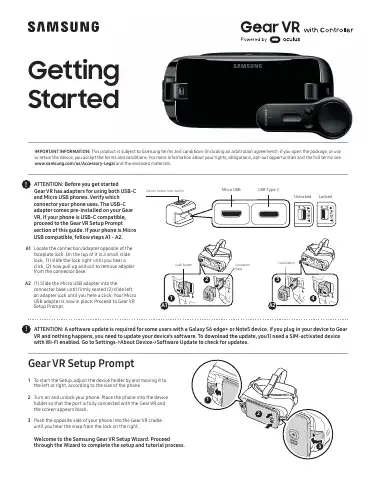 Samsung Gear VR Getting Started first page preview