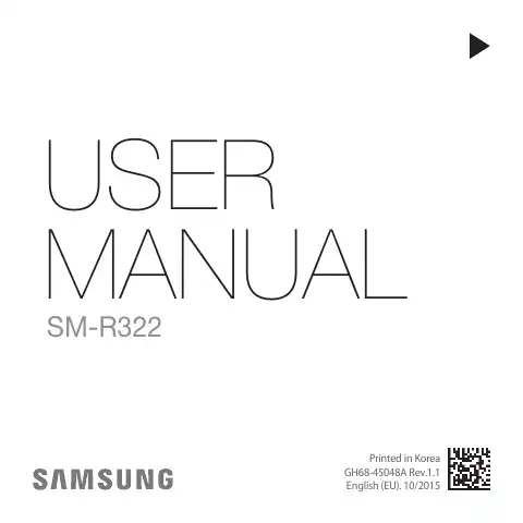 Samsung SM-R322 User Manual first page preview