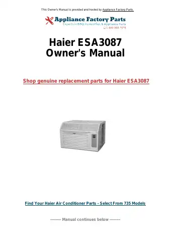 Haier ESA3087 Service Manual first page preview