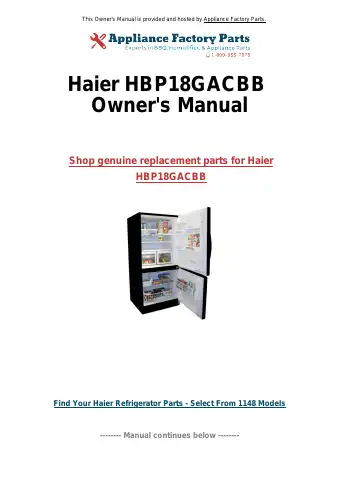 Haier HBP18GACBB User Manual first page preview