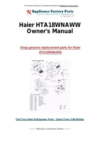 Haier HTA18WNAWW User Manual first page preview