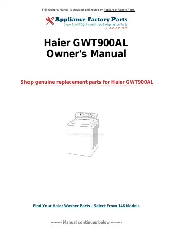 Haier GWT900AL User Manual first page preview