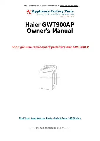 Haier GWT900AP User Manual first page preview