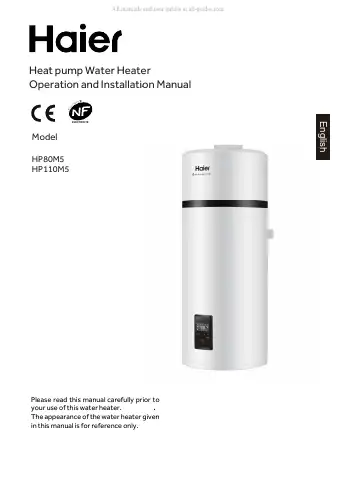 Haier HP110M5 Operation And Installation Manual first page preview